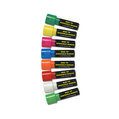 CAR DEALER DEPOT Wide Tip Windshield Markers: Fluorescent Yellow 956-FY